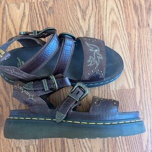 Dr Marten Gothic Americana Gryphon Platform Sandals